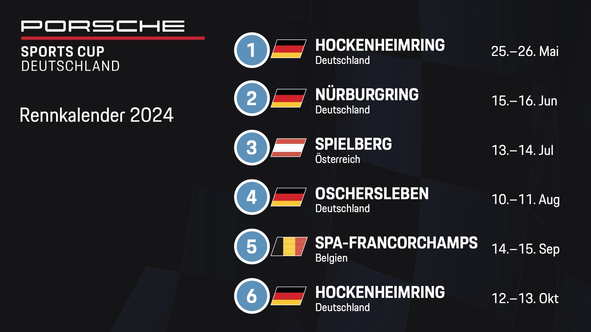Porsche Sports Cup Rennkalender 2024